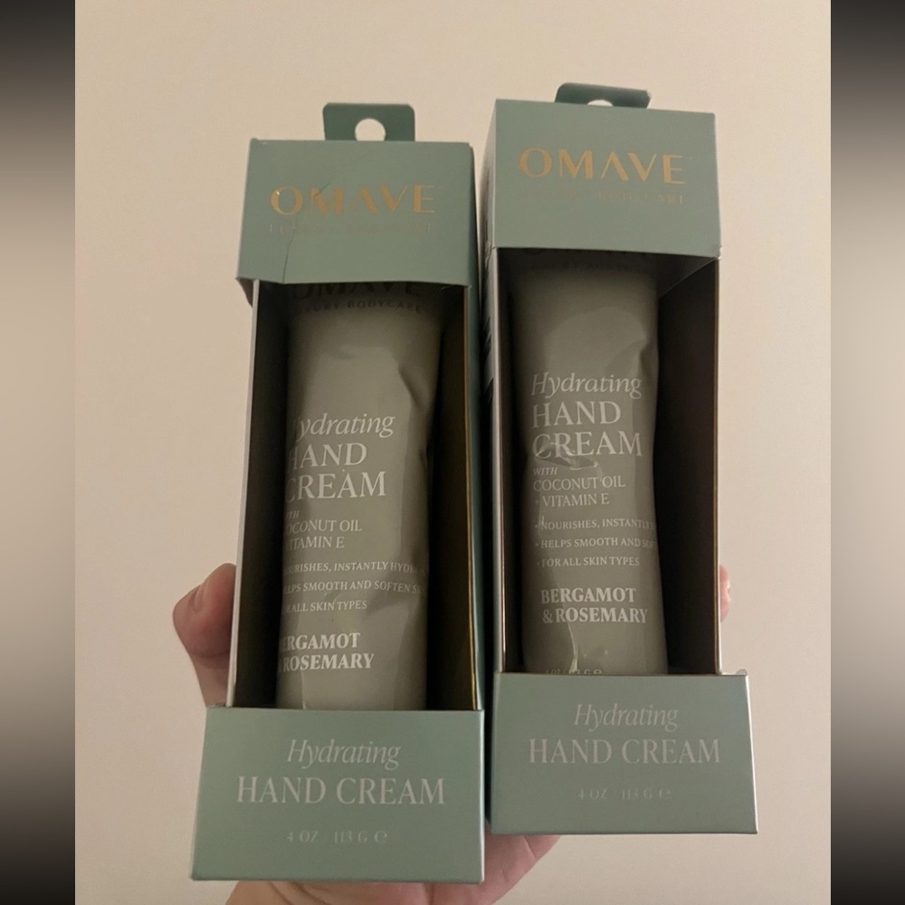 OMAVE LUXURY BODYCARE BERGAMOT & ROSEMARY HAND CREAMS 2-4oz